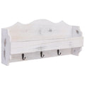 VidaXL Wandgarderobe 50x10x23 cm Holz Weiß