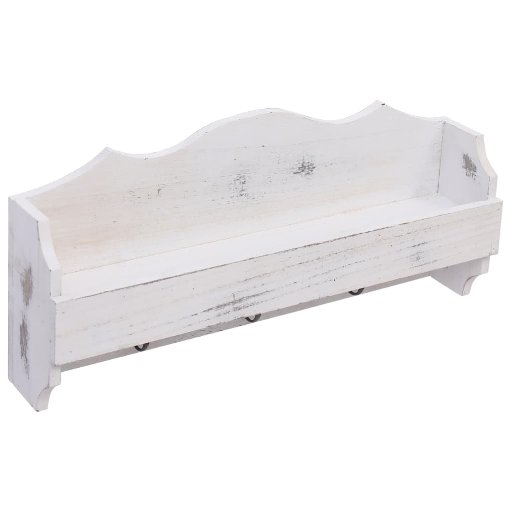 VidaXL Wandgarderobe 50x10x23 cm Holz Weiß