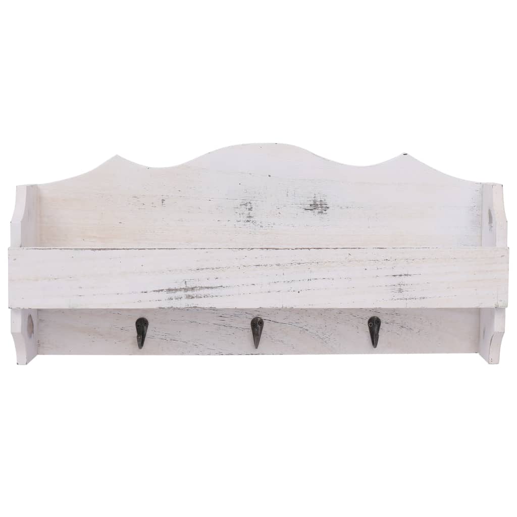 VidaXL Wandgarderobe 50x10x23 cm Holz Weiß