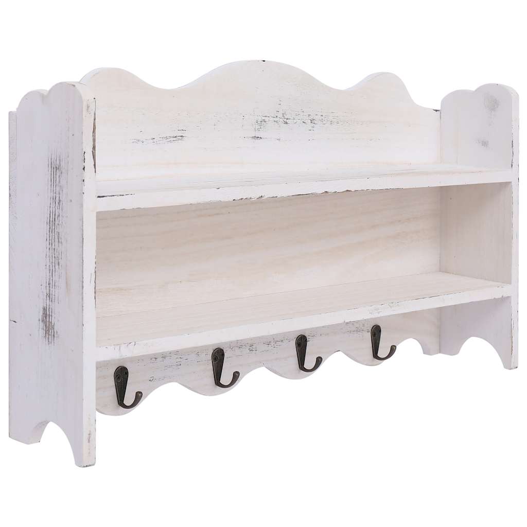 VidaXL Wandgarderobe 50x10x30 cm Holz Weiß