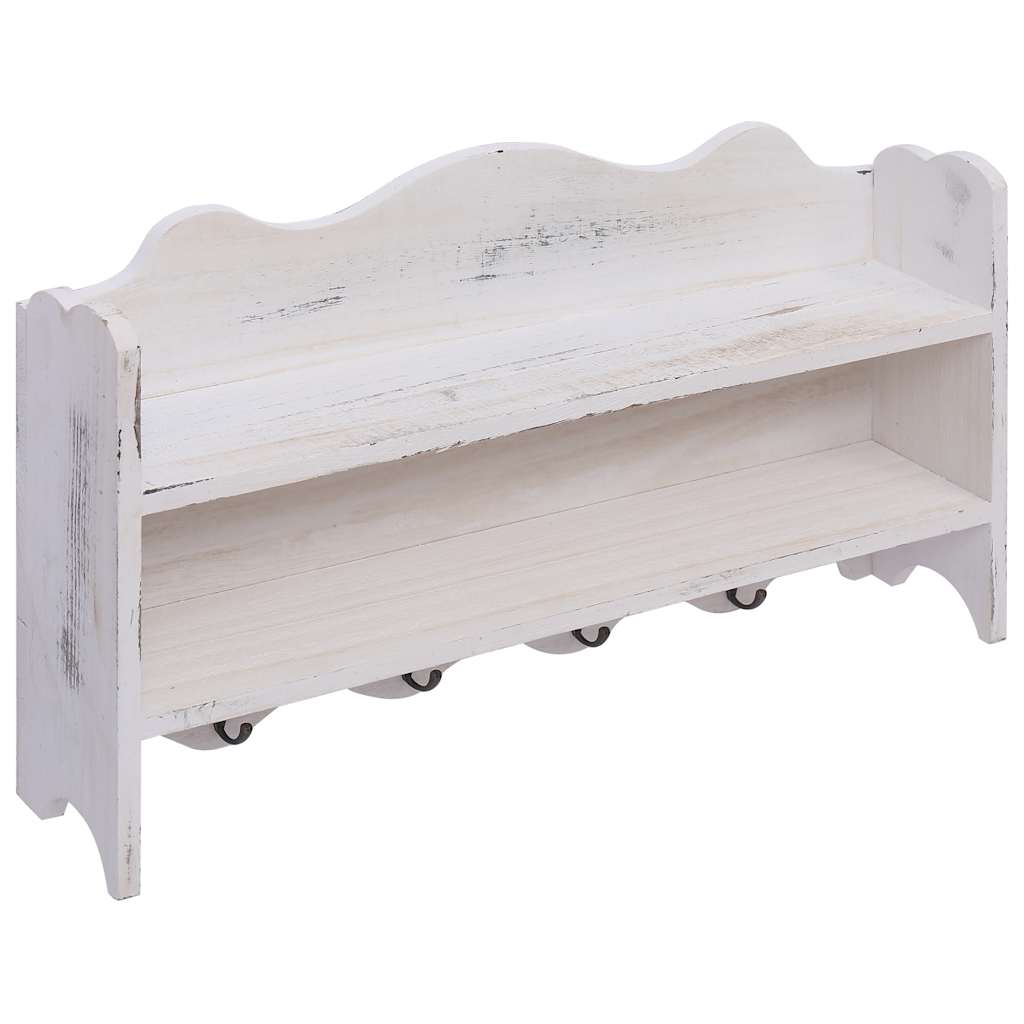 VidaXL Wandgarderobe 50x10x30 cm Holz Weiß