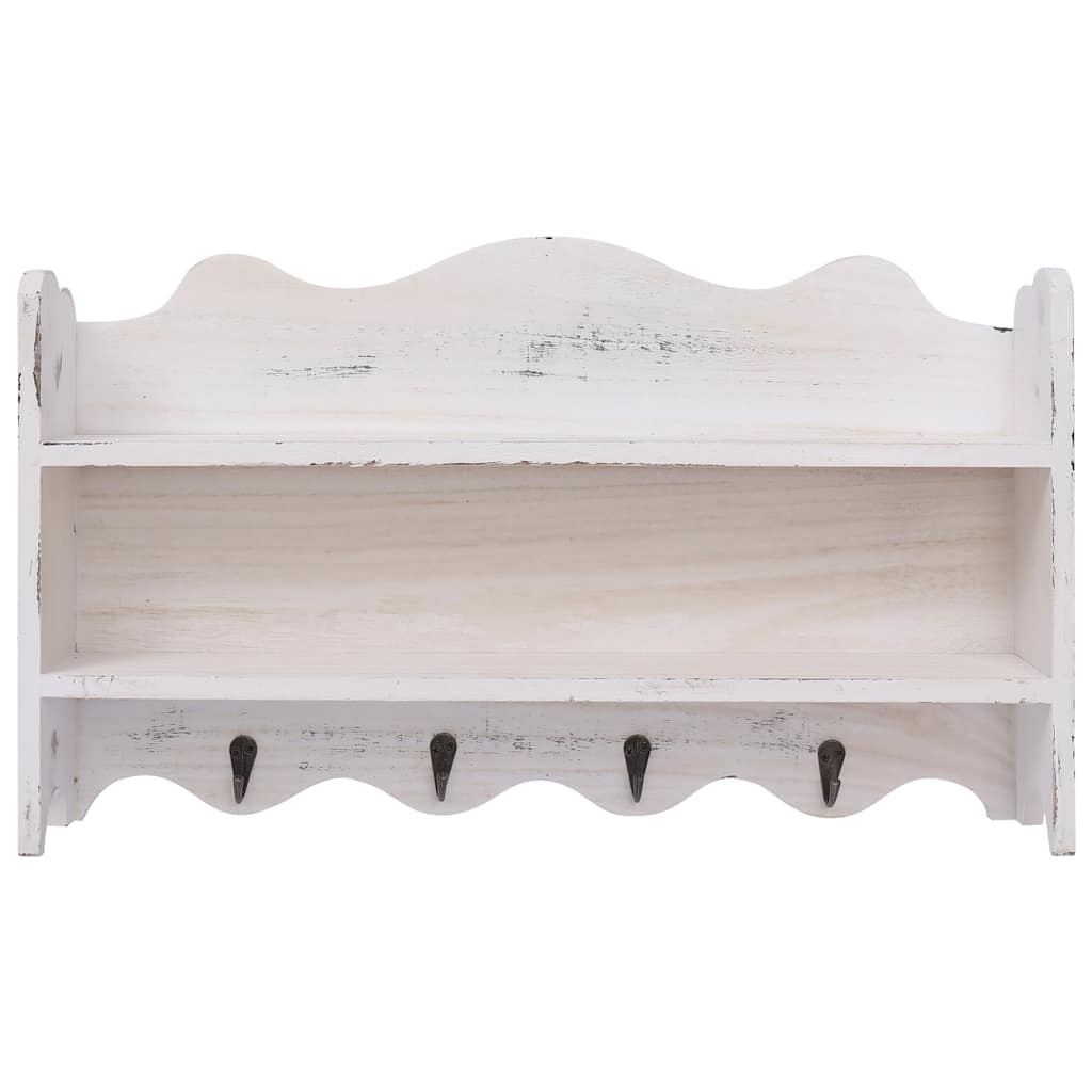 VidaXL Wandgarderobe 50x10x30 cm Holz Weiß