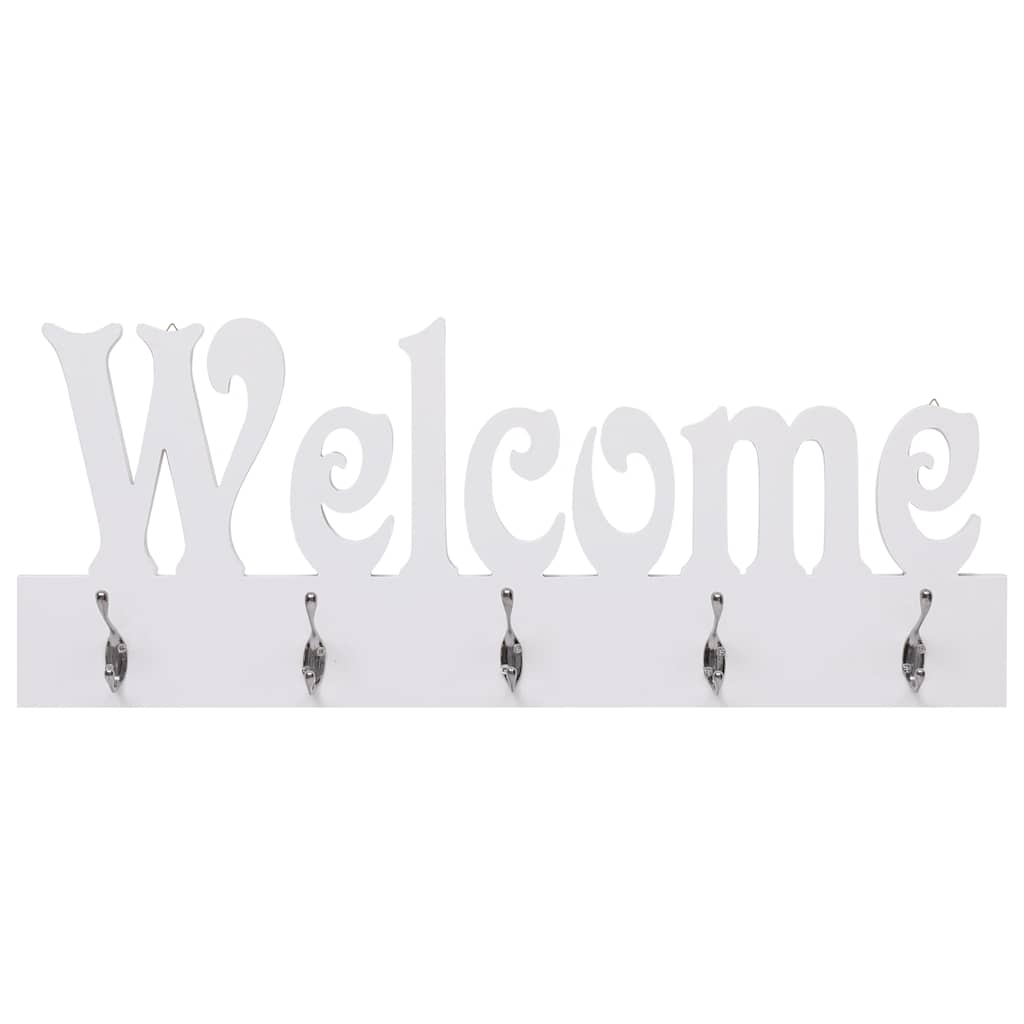 Vidaxl wandkapstok welcome 74x29,5 cm wit