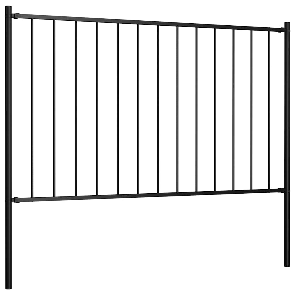 Vidaxl HEK-Panel mit Pfosten 1,7x1 m aus pulverbeschichtetem Stahl schwarz