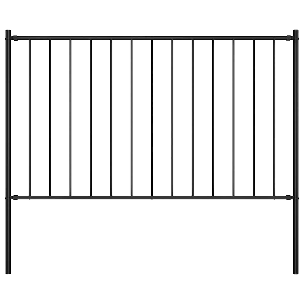 Vidaxl HEK-Panel mit Pfosten 1,7x1,25 m Pulver -bezogenem Stahl schwarz