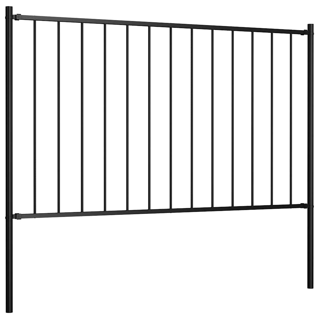 Vidaxl HEK-Panel mit Pfosten 1,7x1,25 m Pulver -bezogenem Stahl schwarz