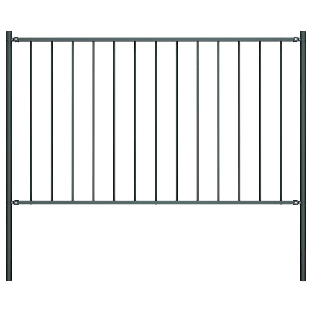 Vidaxl HEK-Panel mit Pfosten 1,7x1 m Pulverbeschichteter Stahl -Anthrazit