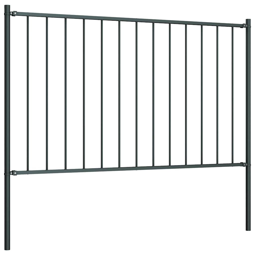 Vidaxl HEK-Panel mit Pfosten 1,7x1 m Pulverbeschichteter Stahl -Anthrazit
