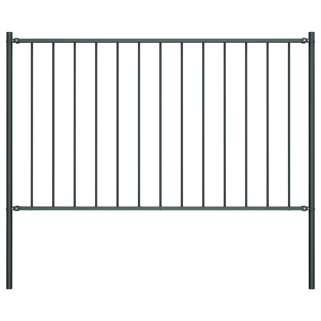Vidaxl HEK -Panel mit Pfosten 1,7x1,25 m Pulver -bezogenem Stahl -Anthrazit