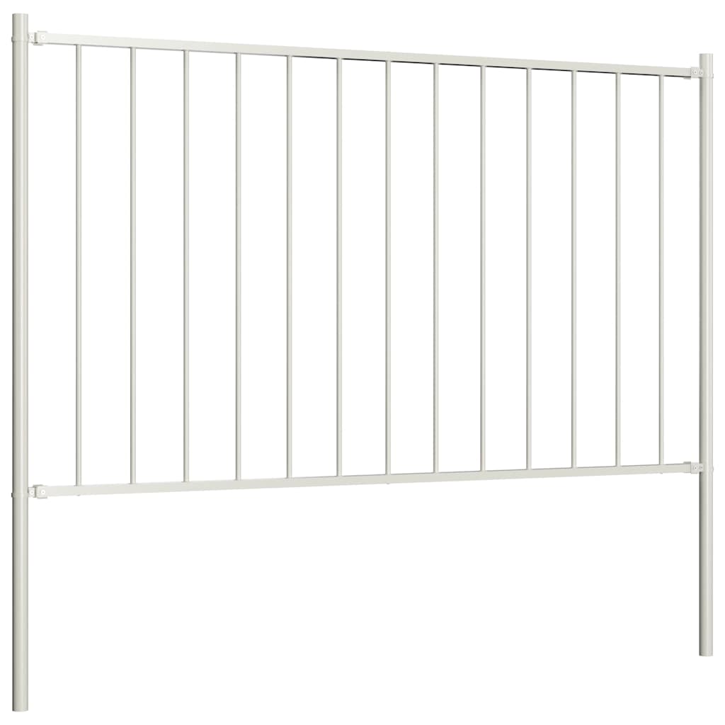 Vidaxl schuttingpaneel met palen gepoedercoat staal 1,81x0,75 m wit
