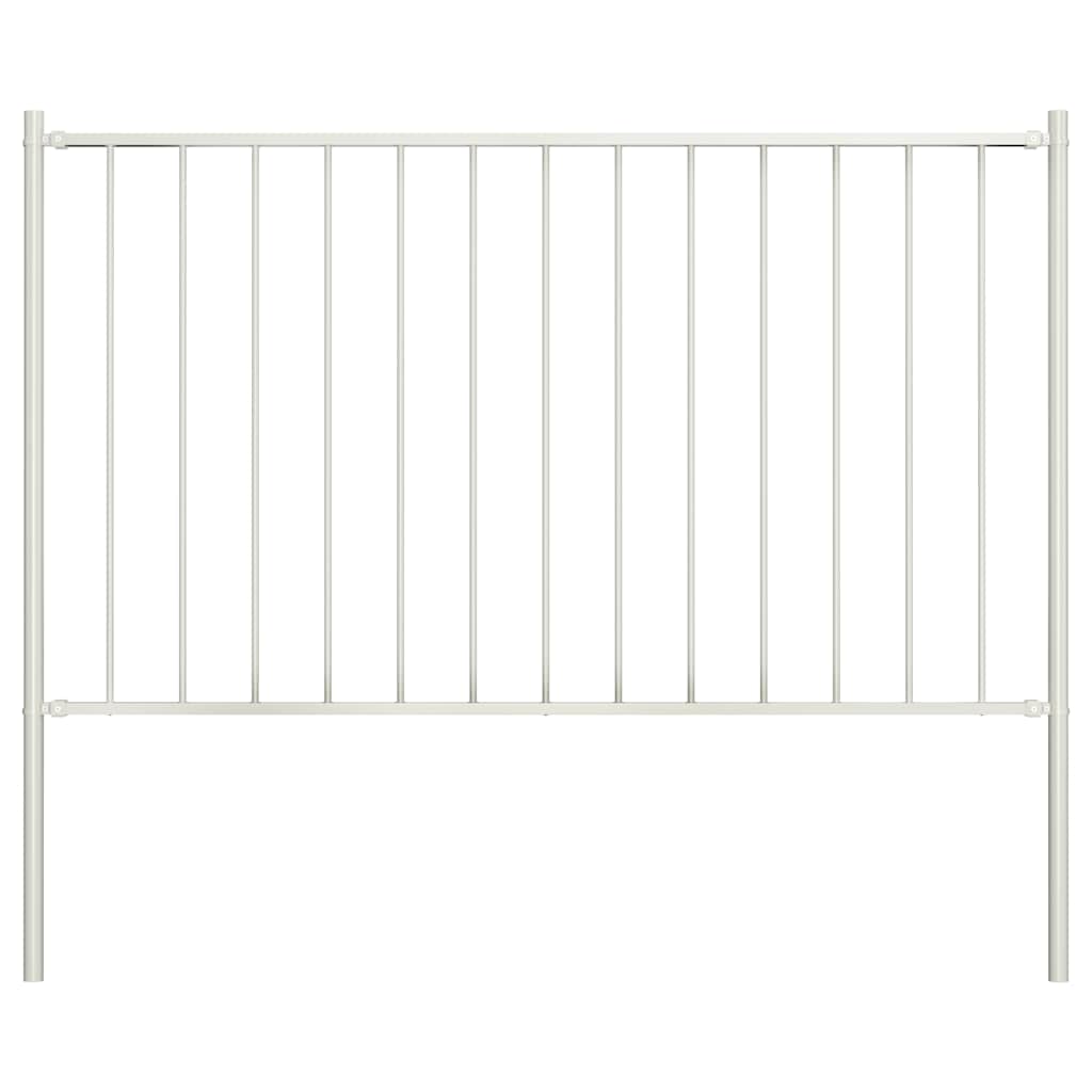 Vidaxl schuttingpaneel met palen gepoedercoat staal 1,81x1,25 m wit