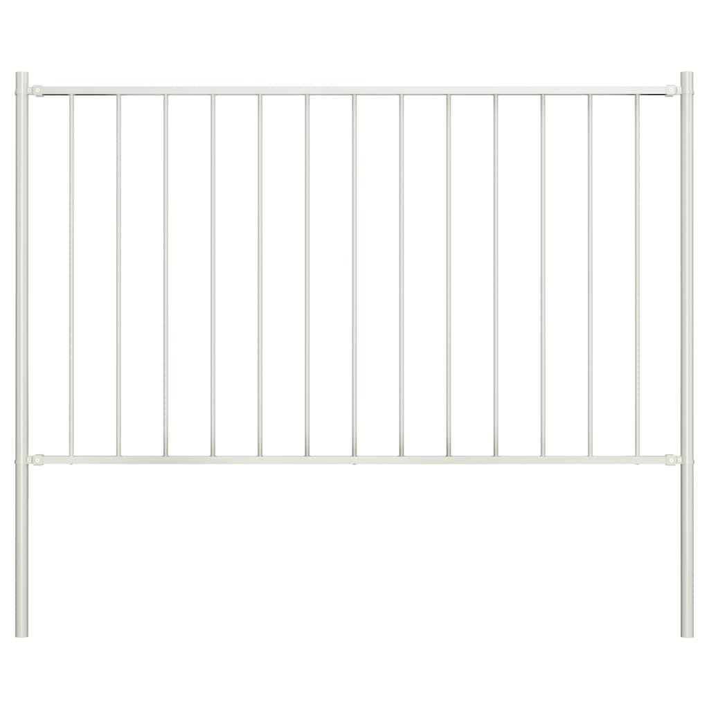 Vidaxl schuttingpaneel woerden met stalen palen 1,7x1,25 m wit