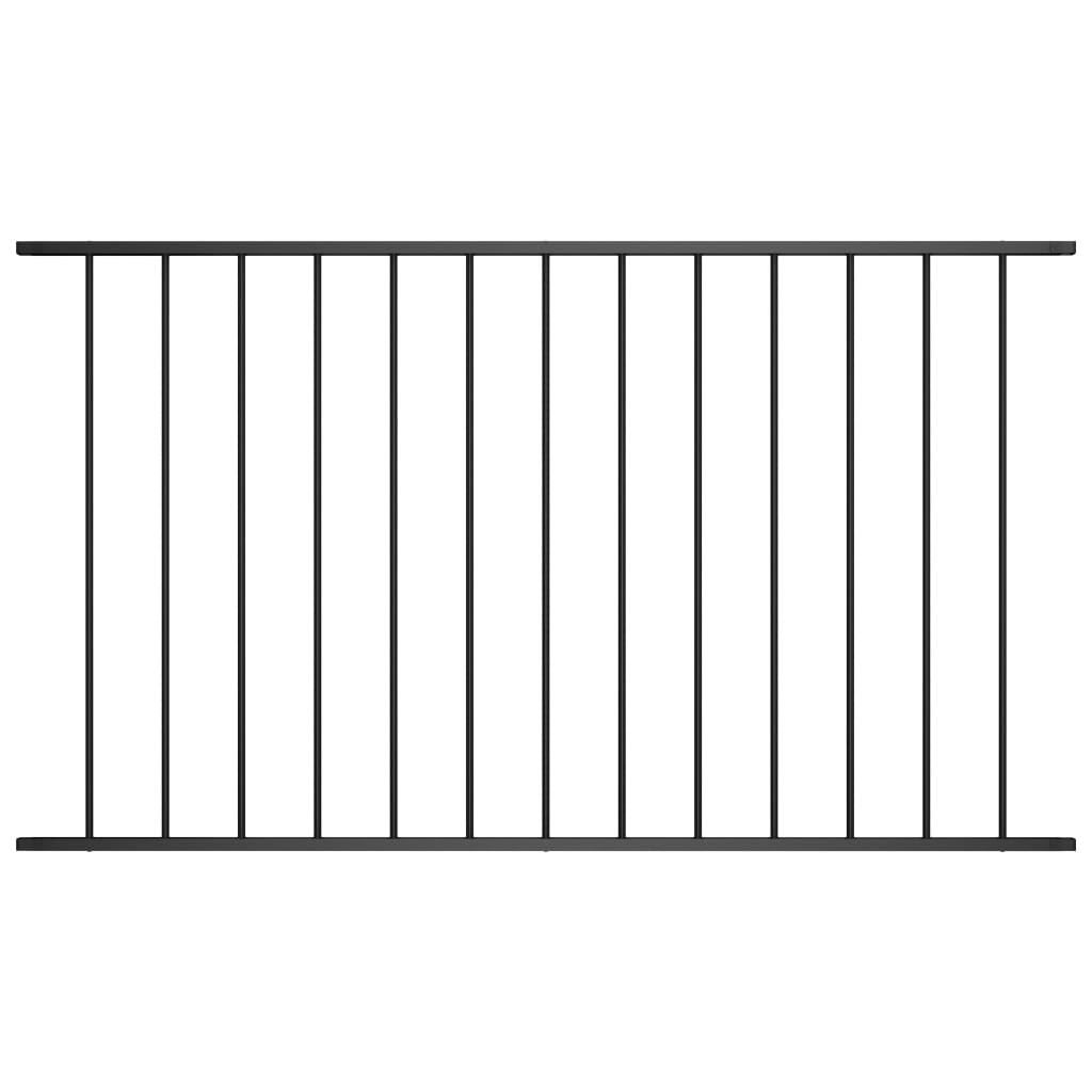 VidaXL Zaunelement 1,7 x 1 m, pulverbeschichteter Stahl, schwarz