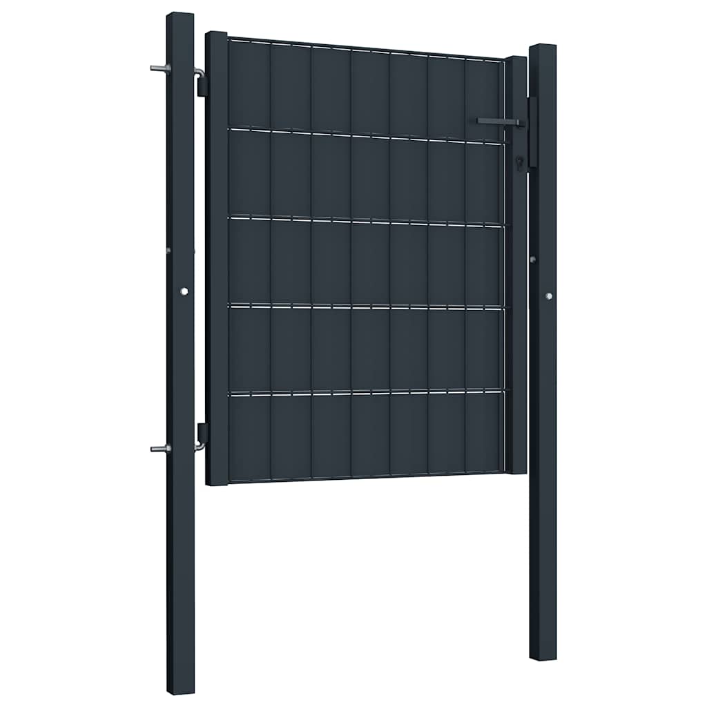 VIDAXL -Port 100x101 cm PVC und Stahl -Anthrazit -lackiert