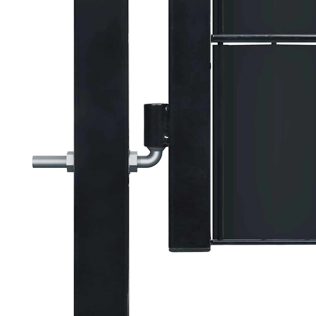 Vidaxl hekpoort pvc en staal 100x124 cm antraciet