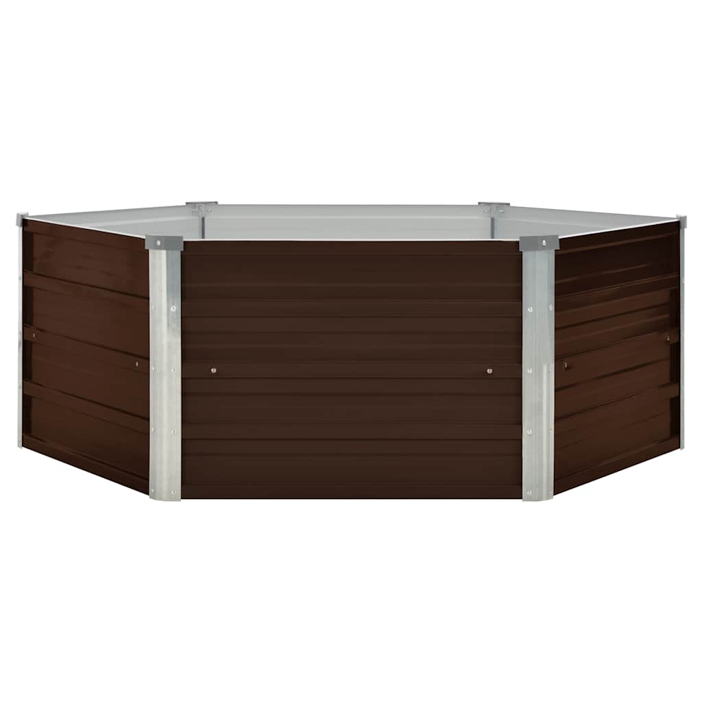 Vidaxl -Pflanzer erhöht 129 x 129 x 46 cm verzinkt Stahlbraun