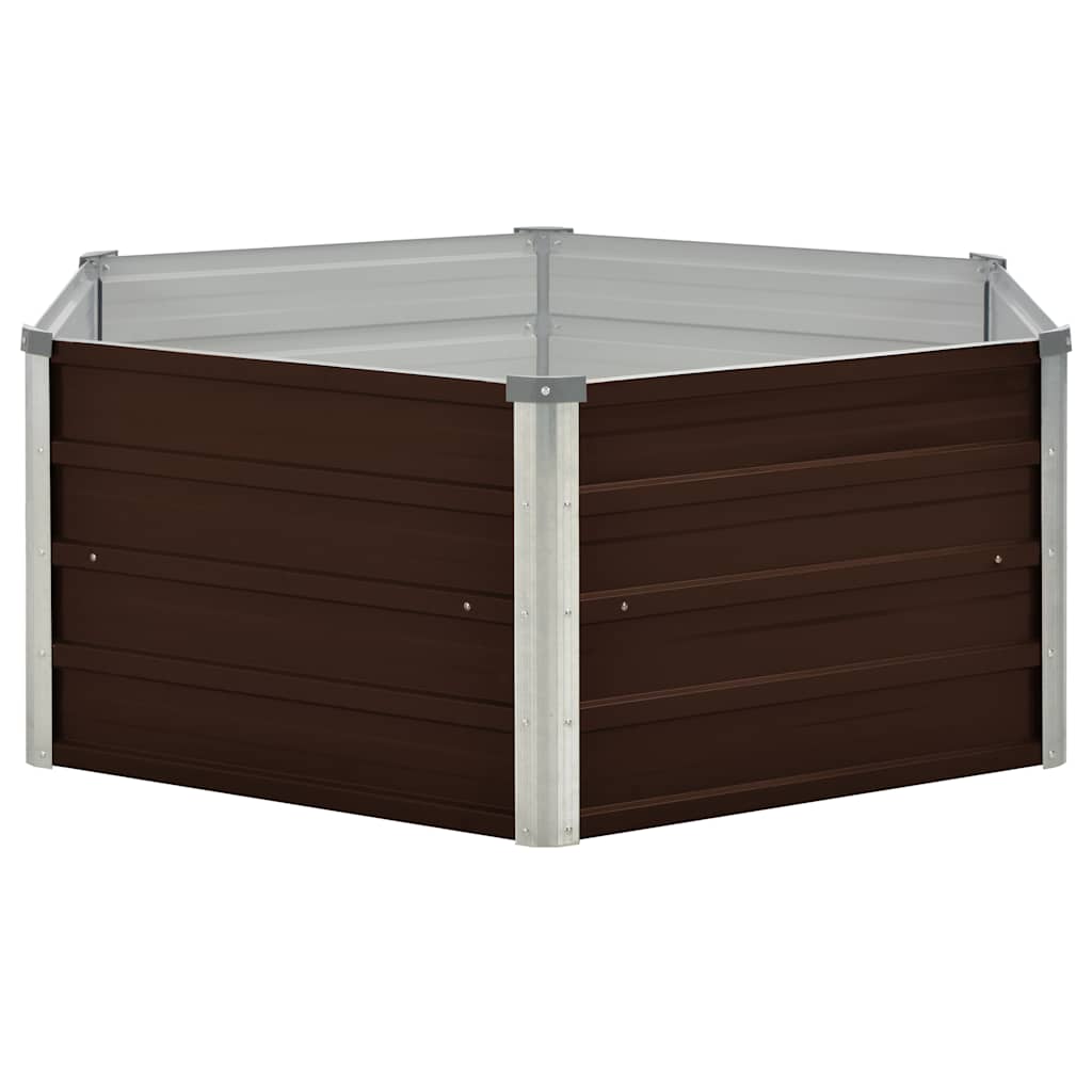 Vidaxl plantenbak verhoogd 129x129x46 cm gegalvaniseerd staal bruin