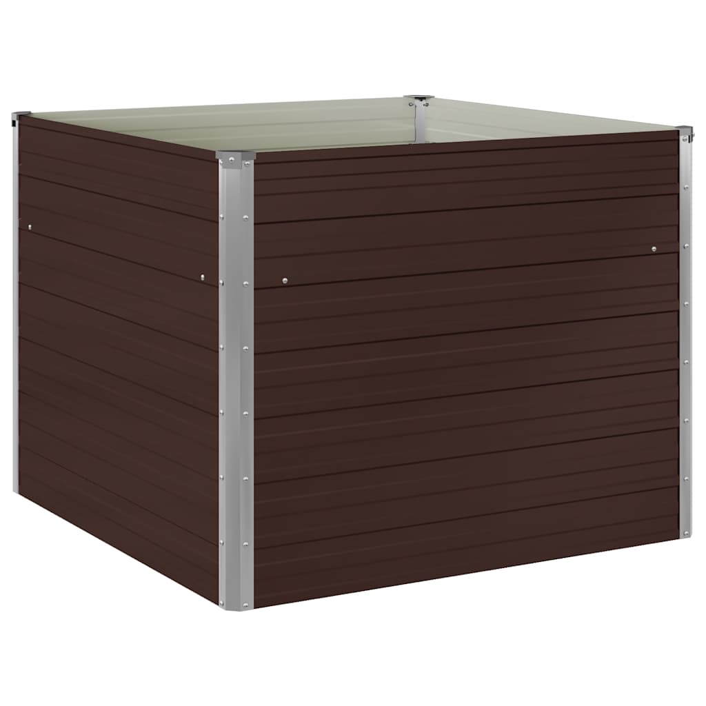 Vidaxl plantenbak verhoogd 100x100x77 cm gegalvaniseerd staal bruin