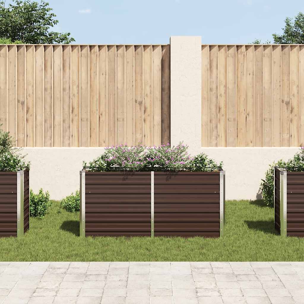 Vidaxl plantenbak verhoogd 160x40x77 cm gegalvaniseerd staal bruin