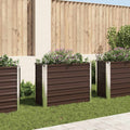 Vidaxl plantenbak verhoogd 100x40x77 cm gegalvaniseerd staal bruin