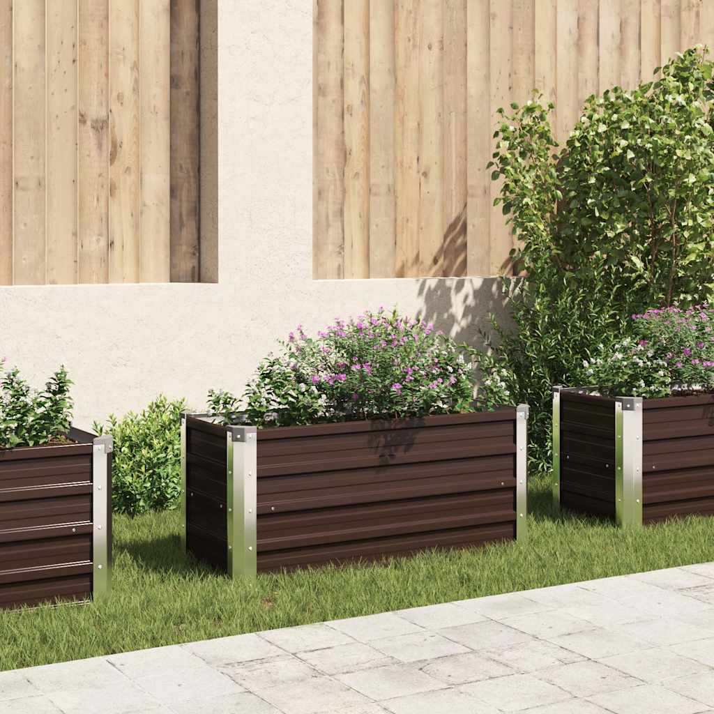 Vidaxl plantenbak verhoogd 100x40x45 cm gegalvaniseerd staal bruin