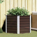 Vidaxl plantenbak verhoogd 129x129x77 cm gegalvaniseerd staal bruin