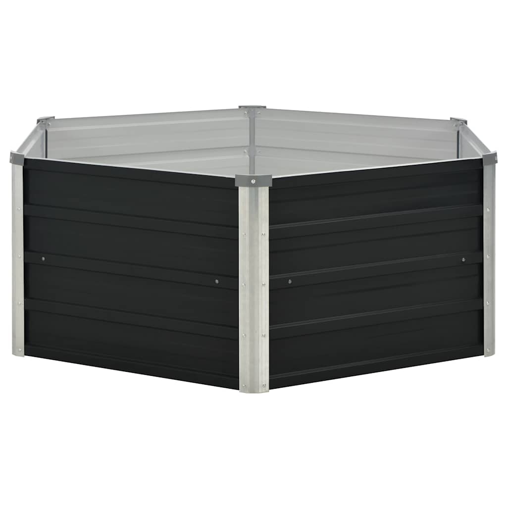 Vidaxl plantenbak verhoogd 129x129x45cm gegalvaniseerd staal antraciet
