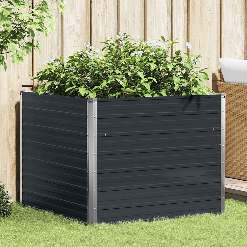 VIDAXL -Planzer vermehrte 100x100x77cm verzinkter Stahl -Anthrazit