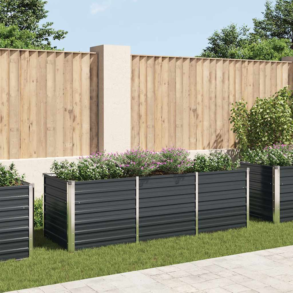 Vidaxl plantenbak verhoogd 240x80x77 cm gegalvaniseerd staal antraciet