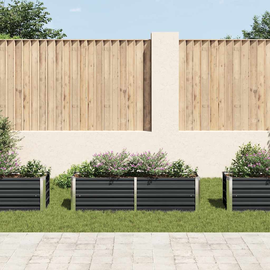 Vidaxl plantenbak verhoogd 160x40x45 cm gegalvaniseerd staal antraciet