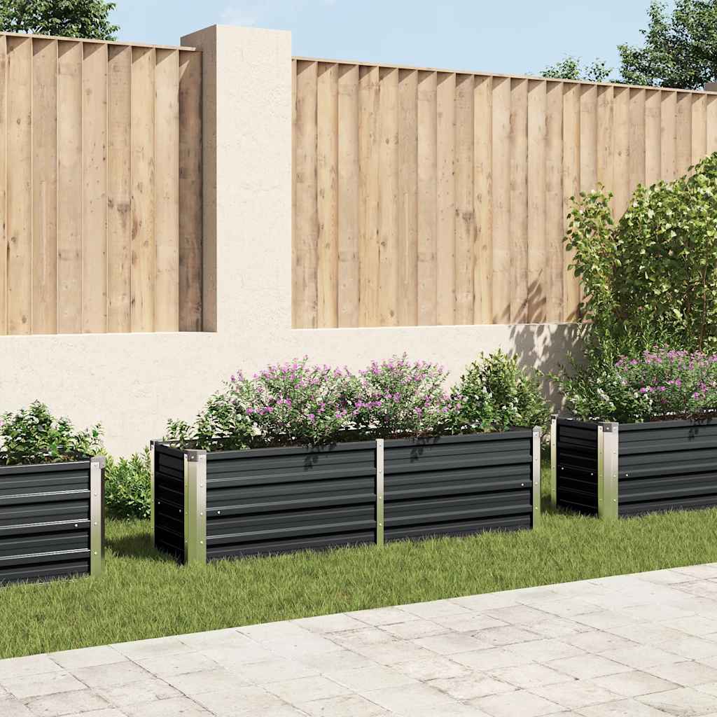 Vidaxl plantenbak verhoogd 160x40x45 cm gegalvaniseerd staal antraciet