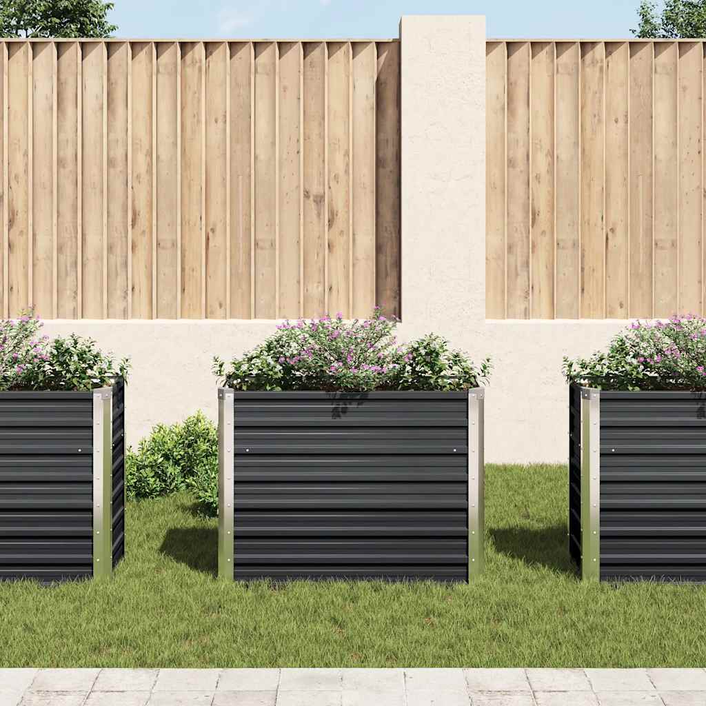 Vidaxl -Pflanzer erhöht 100 x 40 x 77 cm verzinkter Stahl -Anthrazit