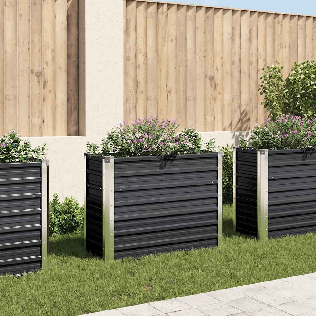 Vidaxl -Pflanzer erhöht 100 x 40 x 77 cm verzinkter Stahl -Anthrazit