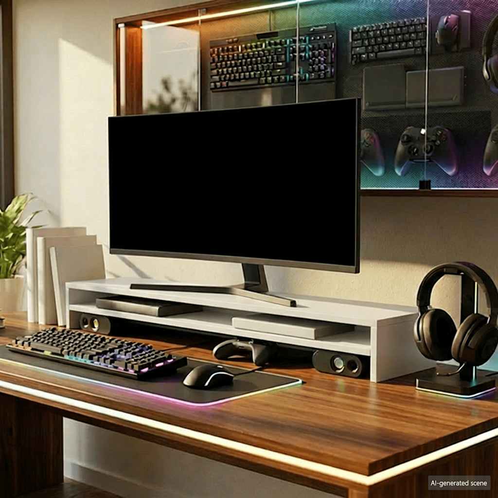 Vidaxl monitorstandaard 100x24x13 cm bewerkt hout wit