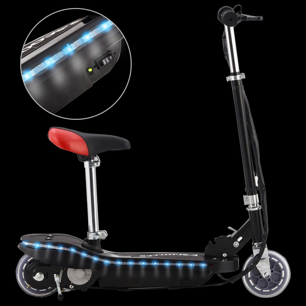 VidaXL Kinderroller mit Sattel und 120-W-LED-Beleuchtung, Schwarz