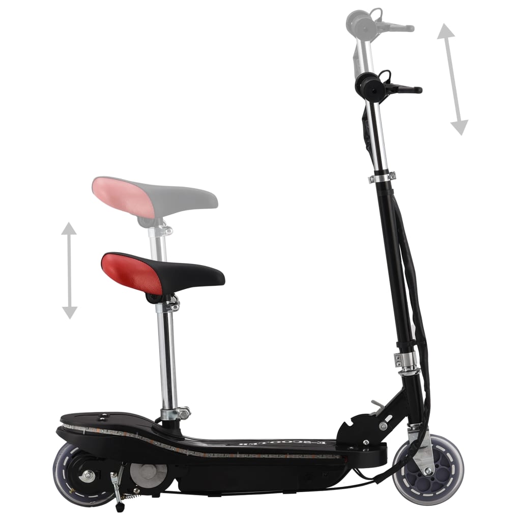 VidaXL Kinderroller mit Sattel und 120-W-LED-Beleuchtung, Schwarz