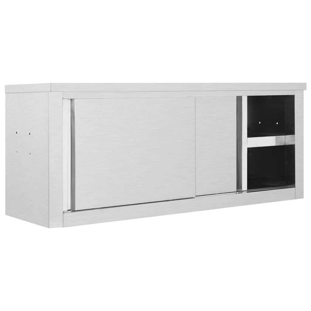 VidaXL Küchenwandschrank mit Schiebetüren 120x40x50 cm Edelstahl