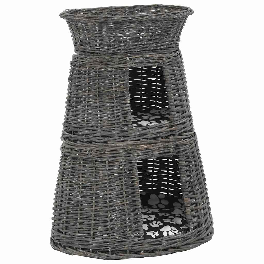 VidaXL 3-teiliges Katzenkorb-Set mit Kissen 47x34x60 cm Weide