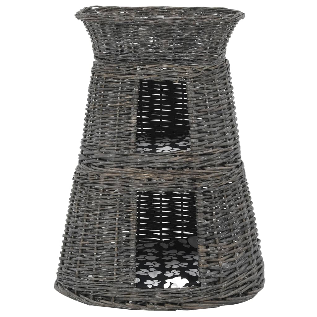 VidaXL 3-teiliges Katzenkorb-Set mit Kissen 47x34x60 cm Weide