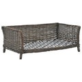 VidaXL Hundekorb mit Kissen 90x54x35 cm Naturweiden Grau