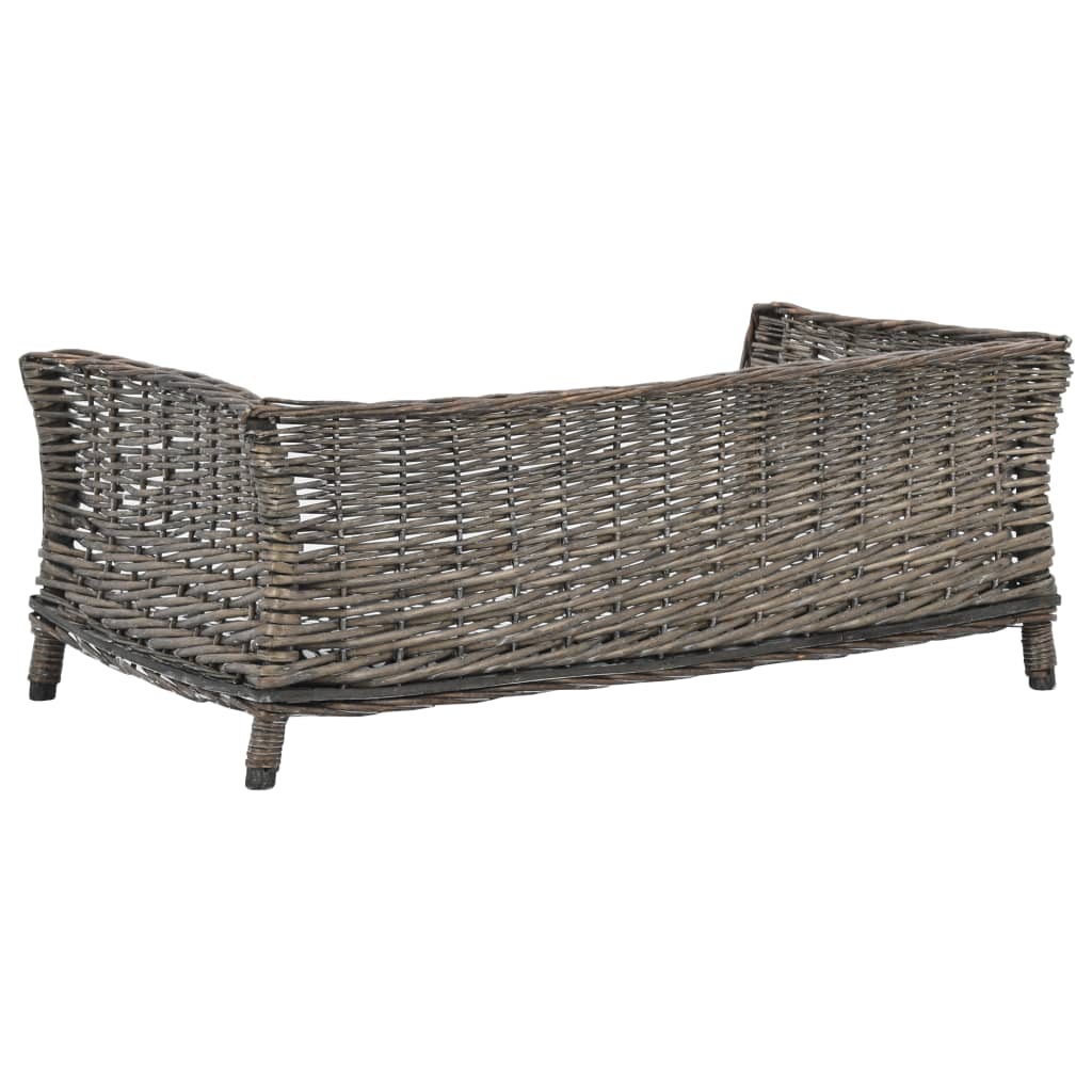 VidaXL Hundekorb mit Kissen 90x54x35 cm Naturweiden Grau