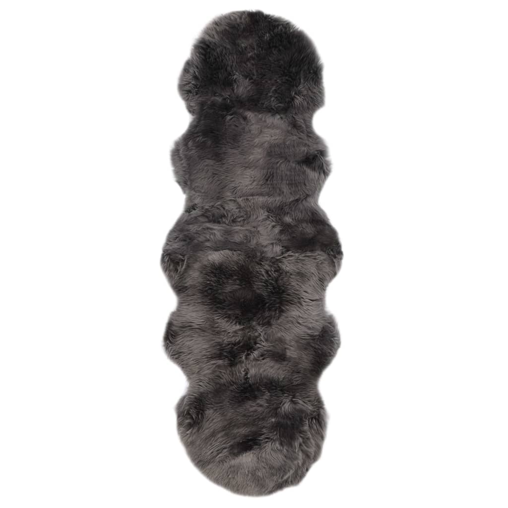 VidaXL Teppich 60x180 cm Schaffell Hellgrau