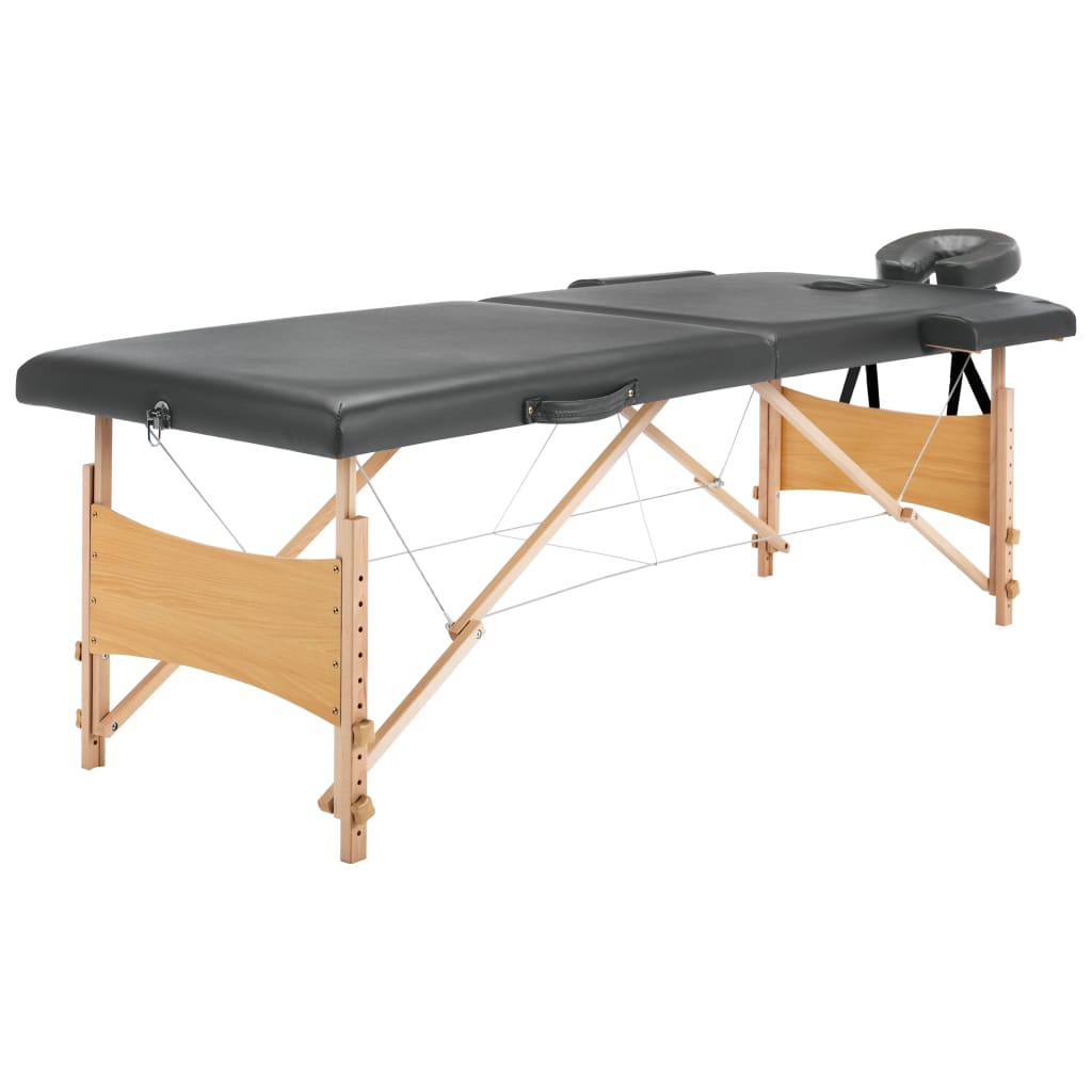 Vidaxl -Massagetisch mit 2 Söhnen 186x68 cm Holzrahmen Anthrazit