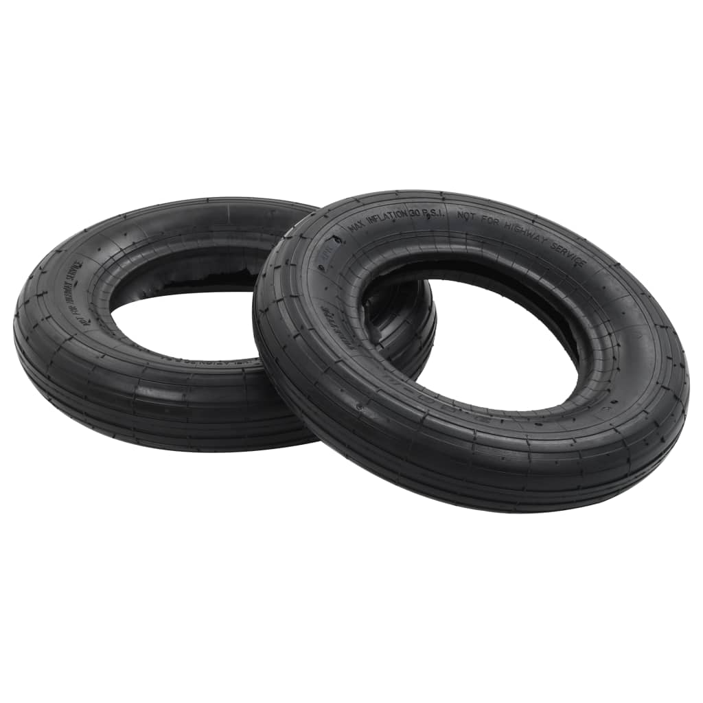 VidaXL 4-teiliges Schubkarren-Reifen- und Schlauchset 3.50-8 4pr Gummi