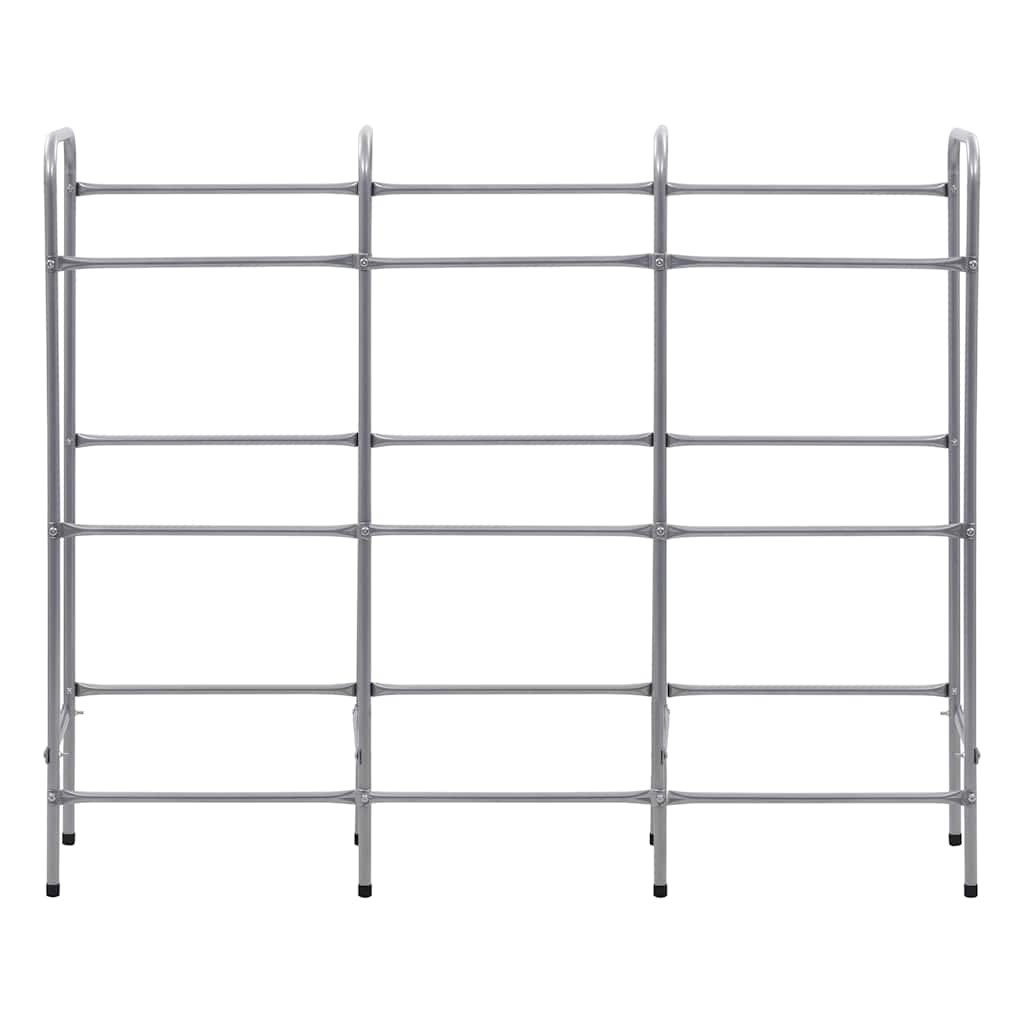 Vidaxl opbergrek voor 9 kratten 145x33x116 staal zilverkleurig