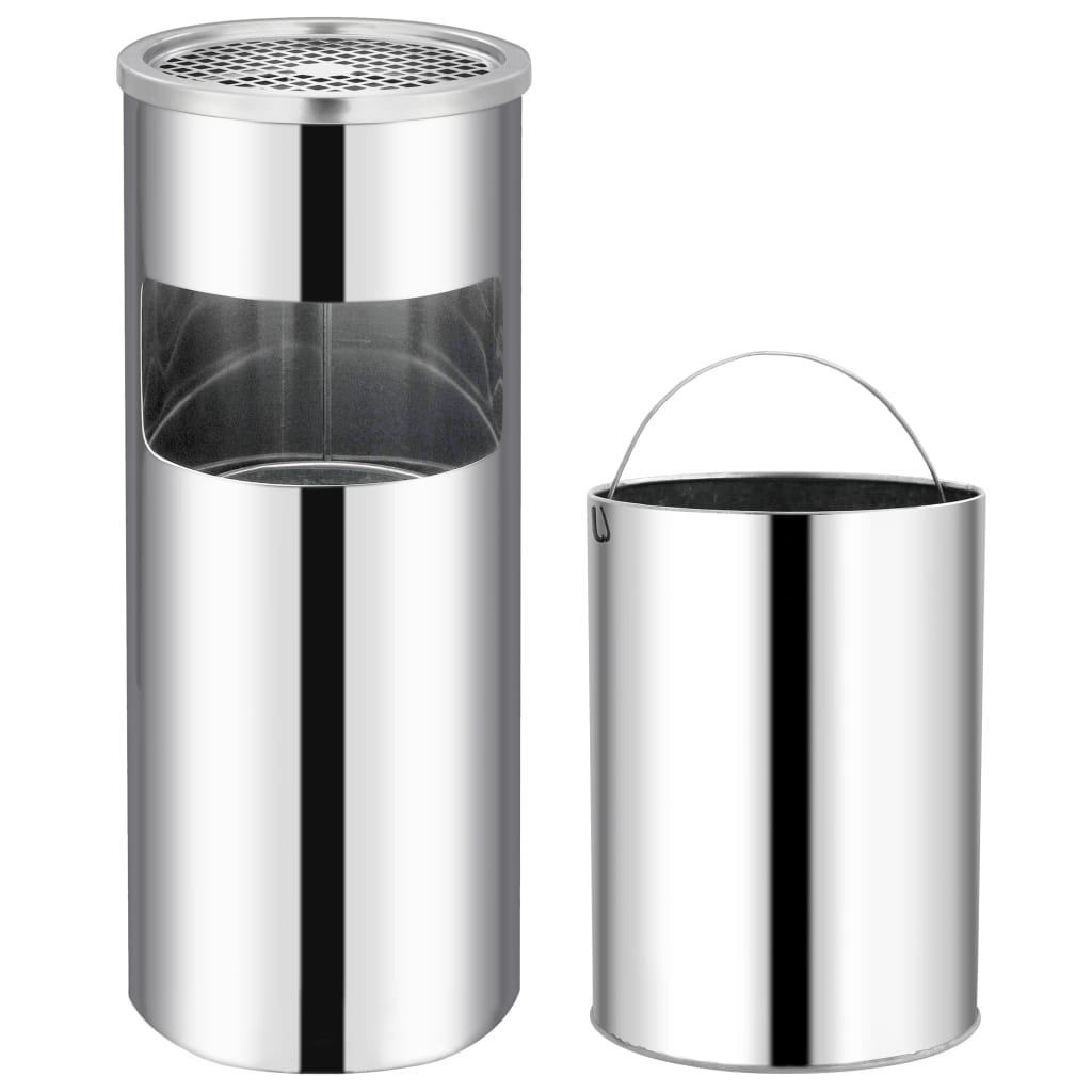 VidaXL Aschenbecher/Abfalleimer für Hotels, 30 Liter, Edelstahl