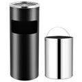 VidaXL Aschenbecher/Abfalleimer für Hotels, 30 l, Stahl, Schwarz