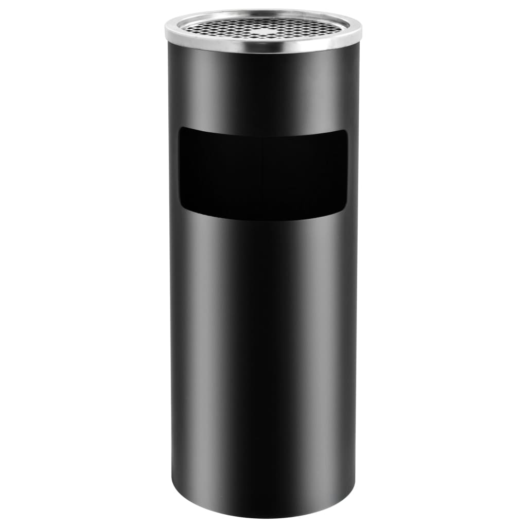 VidaXL Aschenbecher/Abfalleimer für Hotels, 30 l, Stahl, Schwarz