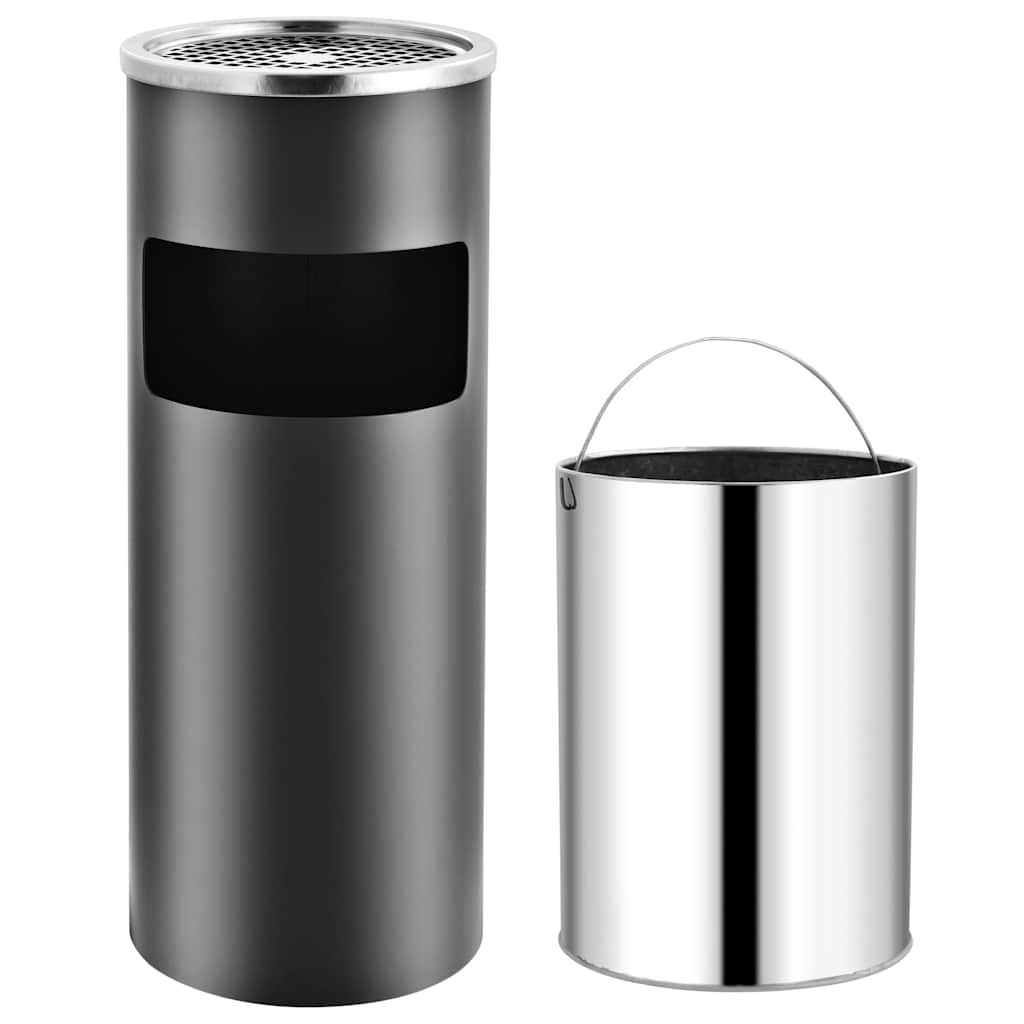VidaXL Aschenbecher/Abfalleimer für Hotels, 30 l, Stahlgrau