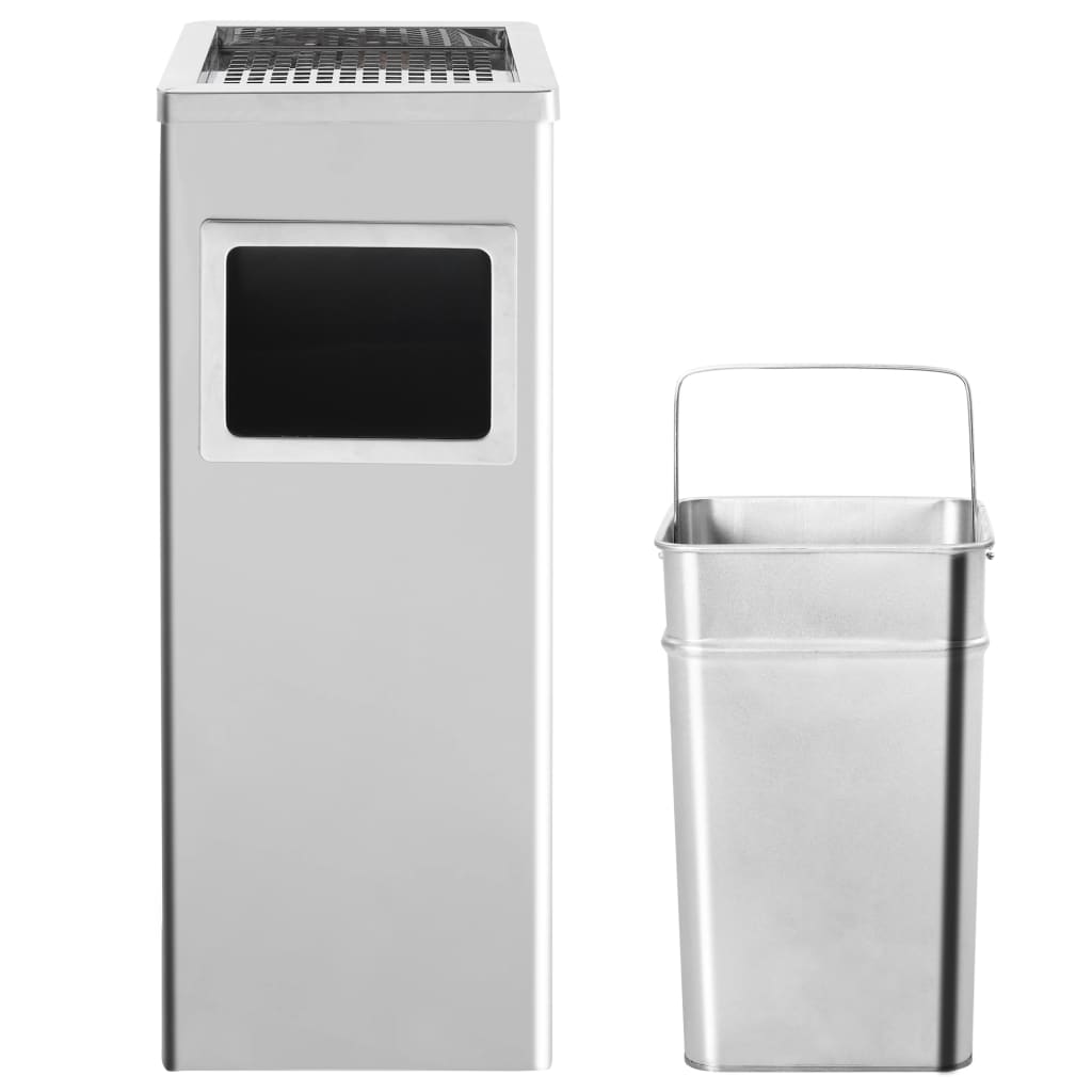 VidaXL Aschenbecher Müll Hotel 36 L Edelstahl